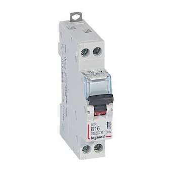 Disj. DX³6000 10kA arrivée haute/départ bas à vis U+N 230V~ 16A courbe B -1 mod|Legrand-LEG407455