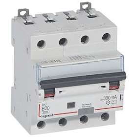 Disjoncteur diff DX³ 6000 -vis- 4P 400V~ -20 A - typeAC 300mA - courbe B - 4M|Legrand-LEG411360