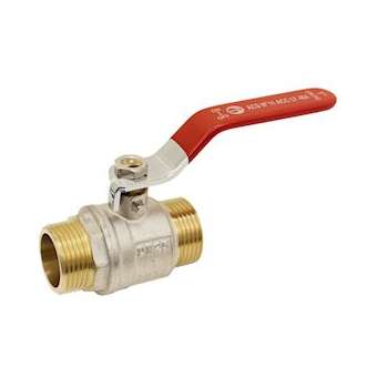 VANNE MALE/MALE LAITON LEV.PLAT ROUGE 1/4'|Adg-AF9203-8