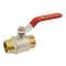 VANNE MALE/MALE LAITON LEV.PLAT ROUGE 1/4'