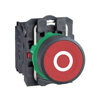 Harmony XB5 - bouton poussoir impulsion - D22 - marqué - rouge - 1O - vis étrie|Schneider Electric-SCHXB5AA4322