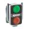 Harmony tête bt-pous double touche D22 vert + rouge non marqué IP66, IP69K|Schneider Electric-SCHZB4BW7A3740