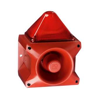 Combiné sirène 122 dB feu flash 15J 24Vcc optique Rouge IP66|AE&T-APQPIL12015J0243