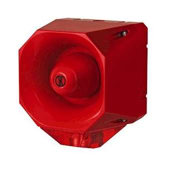 Combiné Flash xénon & sirène 120dB - Série 442 - 18-30VDC - Rouge Montage mural|-WRM44201055