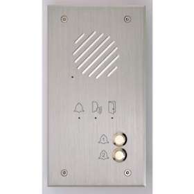 Platine tél. enc. alu. 2 bp, synthèse vocale, 4 N°jour & 4 N° nuit|Aiphone-AIPTLI2