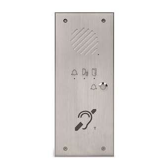 Plat. tél. enc. alu. 1 bp, synthèse vocale, 4 N°jour,4 N° nuit, boucle magnét|Aiphone-AIPTLI1BM