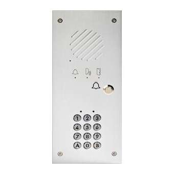 Platine tél. enc. 1 bp, synthèse vocale, 1 N°jour, 1 N°nuit, clavier codé|Aiphone-AIPTLI1K