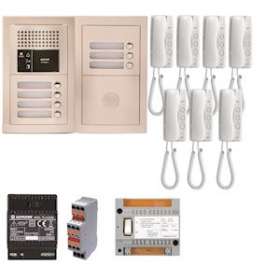 Pack audio 7 bp encastré, module vigik, centrale, 7 gt1d & alim.|Aiphone-AIPGTBA7E