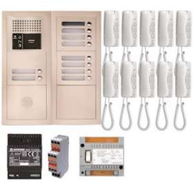 Pack audio 10 bp encastré, module vigik, centrale, 10 gt1d & alim.|Aiphone-AIPGTBA10E