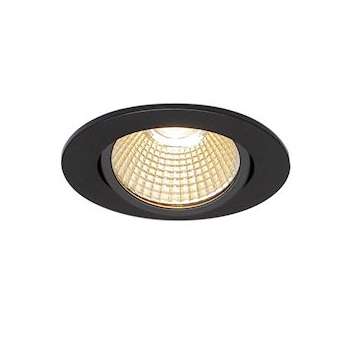 NEW TRIA 68, rond, LED, noir, 12W, 3000K, 38DEG, alim inclus|SLV-DC5114380
