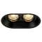 HORN, encastré de plafond intérieur, double, noir mat, GU10/QPAR51, 2x 50W max