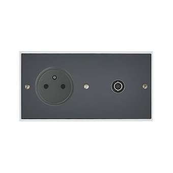 Art d'Arnould univers Mémoire prise 2P+T 16A 250V et prise télévision - cristal|Arnould-ARD67039