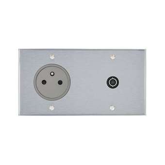 Art d'Arnould univers Mémoire prise 2P+T 16A 250V + prise TV - acier brossé|Arnould-ARD67139