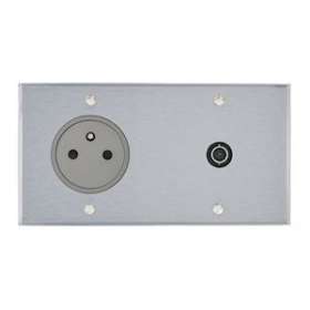 Art d'Arnould univers Mémoire prise 2P+T 16A 250V + prise TV - acier brossé|Arnould-ARD67139
