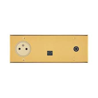 Art d'Arnould univers Mémoire 2P+T- + RJ45 cat.6 FTP + TV simple - Or brossé|Arnould-ARD67237