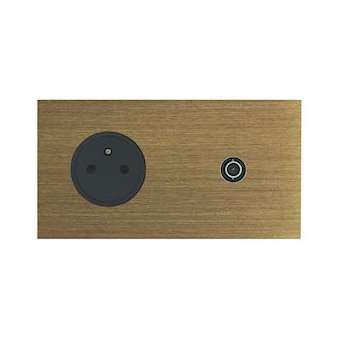 Art d'Arnould univers Epure prise de courant 2P+T et prise télévision - bronze|Arnould-ARD67339