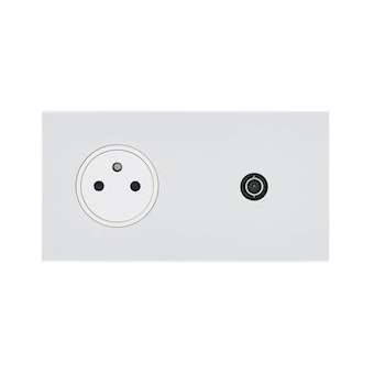 Art d'Arnould univers Epure prise 2P+T et prise télévision - blanc satin|Arnould-ARD67939