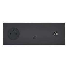 Art d'Arnould univers Epure Prise 2P+T, prise RJ45, prise télévision -noir mat|Arnould-ARD67837
