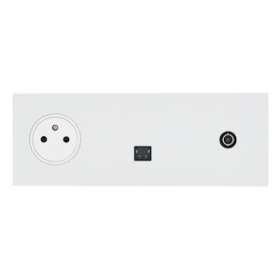 Art d'Arnould univers Epure prise 2P+T, RJ45 + prise télévision - blanc satin|Arnould-ARD67937