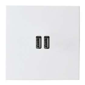Art d'Arnould univers Epure chargeur double USB 2,4A - blanc satin|Arnould-ARD67922