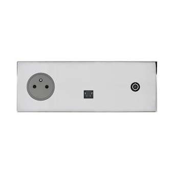 Art d'Arnould univers Epure Prise 2P+T, RJ45 et prise télévision - acier miroir|Arnould-ARD67637