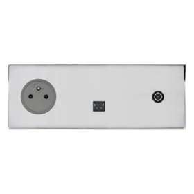 Art d'Arnould univers Epure Prise 2P+T, RJ45 et prise télévision - acier miroir|Arnould-ARD67637