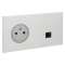 Art d'Arnould univers Epure prise de courant 2P+T et prise RJ45 - acier satin|Arnould-ARD67538