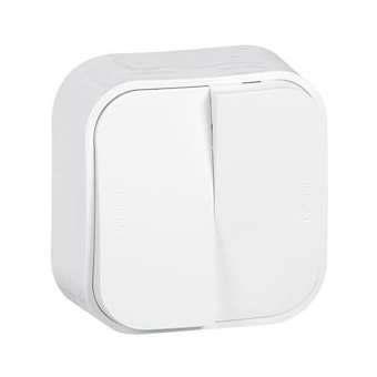 Double interrupteur ou va-et-vient saillie Profil Eco - Blanc|Arnould-ARD54201