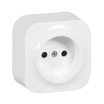 Prise de courant sans terre saillie Profil Eco - Blanc|Arnould-ARD54203