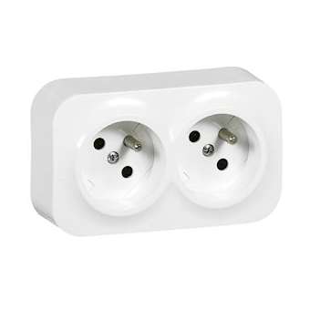 Double prise de courant Profil éco 16A - 2 postes saillie - blanc|Arnould-ARDAR54209