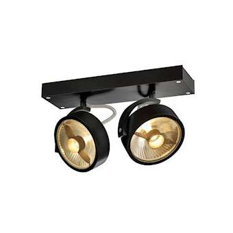 KALU, applique et plafonnier intérieur, double, noir, GU10/QPAR111, 2x 75W max|SLV-DC51000703