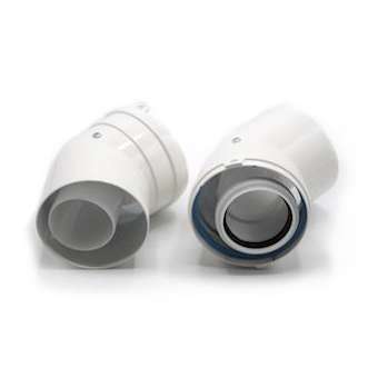 Coude de ventouse 45DEG, D 60/100 mm, x2 pièces, pour chaudière Lélia+|Auer-AUE710073