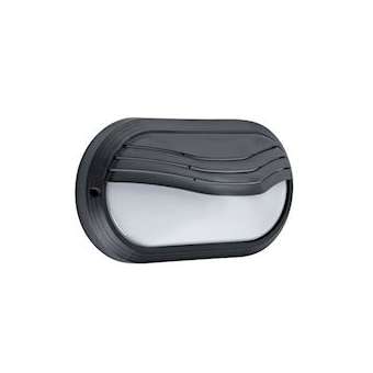 OVO 270TP - Hublot Ext. IP65 IK10, ovale, noir, E27 40W max., lpe non incl.|Aric-ARI2201