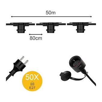 Guirlande 50M 50Pcs E27 IP44|Bailey-BIY142611