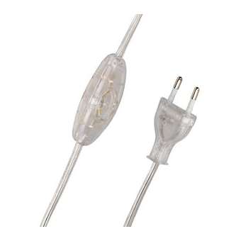Cordon 120/80Cm Transparent Fiche Eu & Interrupteur|Bailey-BIY141087