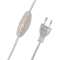Cordon 120/80Cm Transparent Fiche Eu & Interrupteur