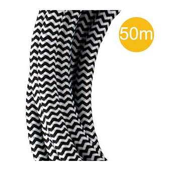 Cordon Textile 2C 50M Noir/Blanc|Bailey-BIY140318