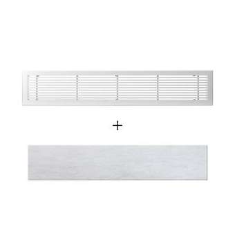 Grille de reprise linéaire 800x150 blanc mate avec filtre|Baillindustrie-BLLGRL800X150