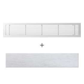 Grille de reprise linéaire 800x150 blanc mate avec filtre|Baillindustrie-BLLGRL800X150
