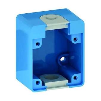 Boitier bleu prise PC E:38X38|Bals-BA1722