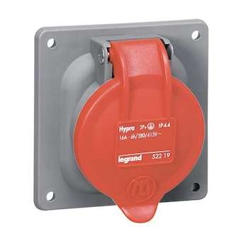 Prise fixe Hypra IP44 63A - 380V~ à 415V~ - 3P+T - plastique|Legrand-LEG053823
