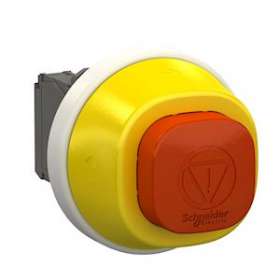 Harmony XB5 - bouton arrêt d'urgence lumin - pouss tourner - rouge - 2O+1F - 24V|Schneider Electric-SCHXB5AS84W3B41