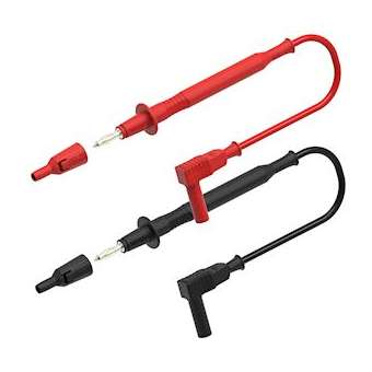 Jeu de cordons Pointe de touche (4 mm)/Ban. coudée (4 mm) (N+R)-1000V-CATII|Sefram instruments-FR4SA101