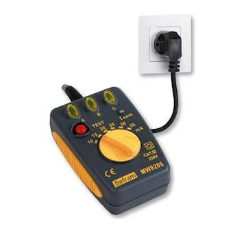 Testeur de câblage de prises secteur avec test disjoncteurs 30mA.|Sefram instruments-FR4MW9205