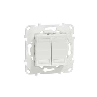 Unica KNX - bouton-poussoir 4 boutons + led - avec support - Blanc|Schneider Electric-SCHNU553118
