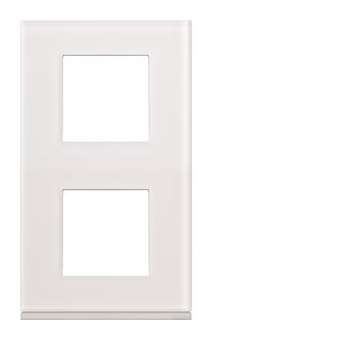 Plaque gallery 2 postes verticale 71mm matiere moon glass|Hager-HAGWXP4042