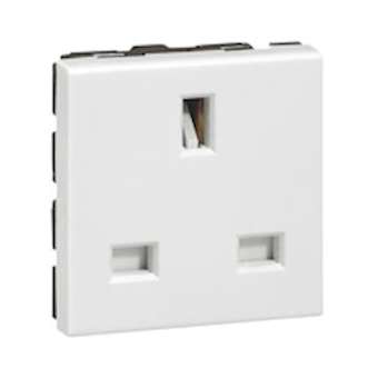 Prise de courant 2P+T 13A standard britannique Mosaic 2 modules - blanc|Legrand-LEG077505