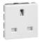 Prise de courant 2P+T 13A standard britannique Mosaic 2 modules - blanc