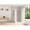 Smart Design porte pivotante sans seuil 90 profilé blanc verre transparent