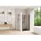 Smart Design porte pivotante sans seuil 90 profilé noir verre transparent
